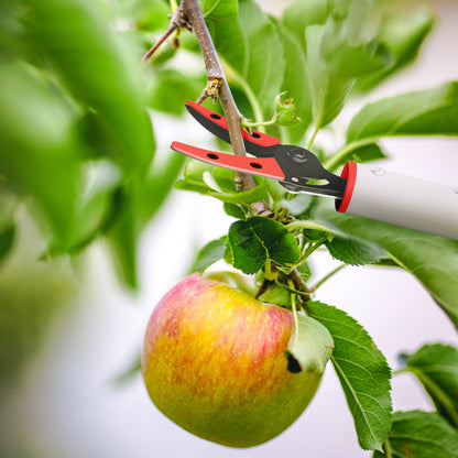 Outsunny 1,2 m Baumschere, Astscheren zum Schneiden, Gartenschneider mit Aluminiumgriff, Langstielige Gartenschere, Rot