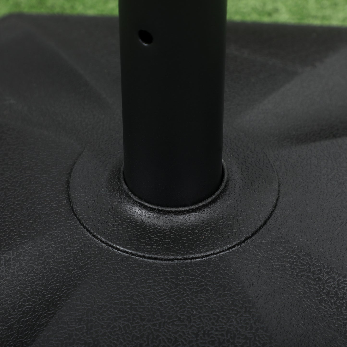 Outsunny Schirmständer, 18 kg, Zementfüllung, kompakt form, konststoffgehäuse, svart, 45,5 x 45,5 x 33 cm