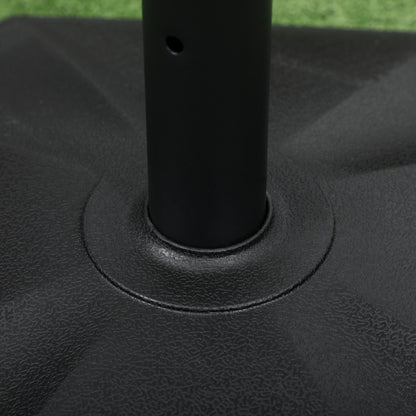 Outsunny Schirmständer, 18 kg, Zementfüllung, kompakt form, konststoffgehäuse, svart, 45,5 x 45,5 x 33 cm
