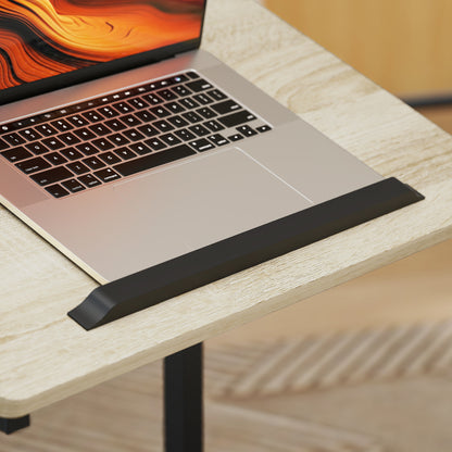 HOMCOM Beistelltisch, Schreibtisch, Nachttisch, höhenverstellbar, 4 Rollen, Metallrahmen