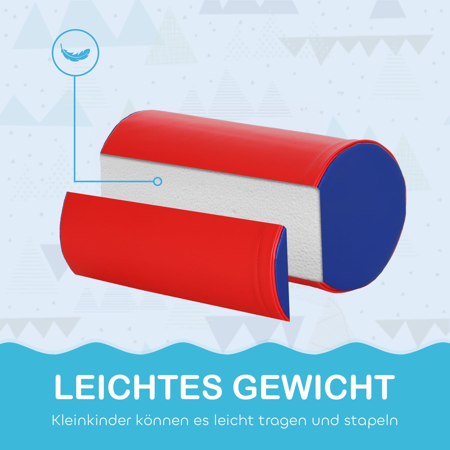 HOMCOM Softbausteine, Kletter- und Krabbelspielzeug, Kunstleder, EPE-Schaumstoff, Mehrfarbig, Verschiedene Formen