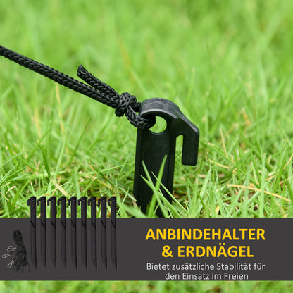 Outsunny Weihnachtsmann mit Schlitten &amp; Rentier, aufblasbar, weiße LED-Beleuchtung, 210 x 80 x 140 cm