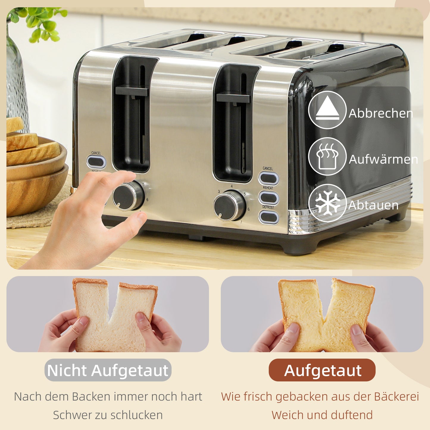 HOMCOM Wasserkocher- und Toaster-Set, 7 Bräunungsstufen, 1,7 L, Kunststoff, Edelstahl, Schwarz