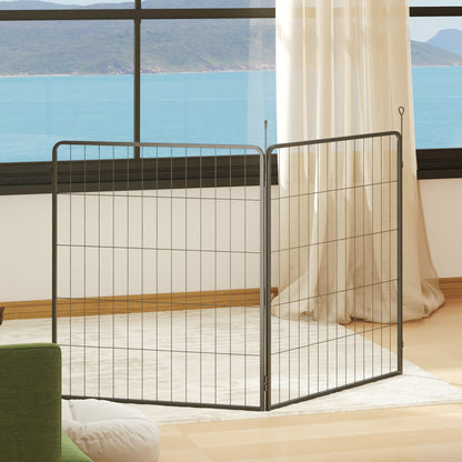 PawHut 2er-Set Erweiterung für Welpengehege, Hundezaun-Paneele, Haustierspielplatz, Welpenzaun aus Stahl, Grau