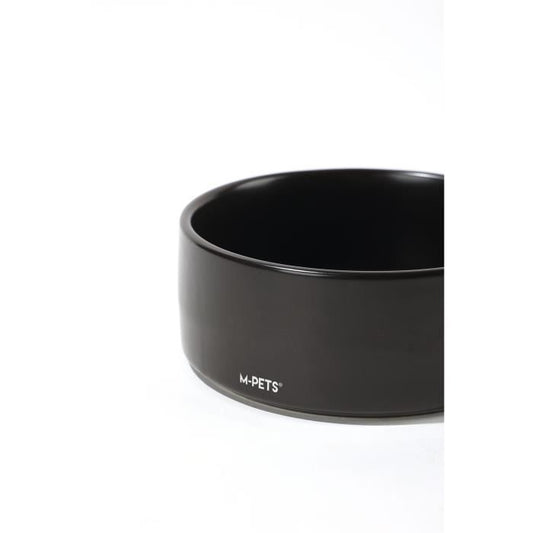 Ceramic bowls with bamboo stand 2x350 ml - Mpets - OPERA - Black