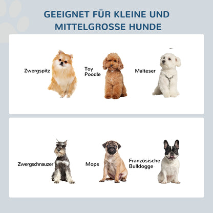 PawHut Hunde-Futterstation, rutschfest, 44 x 24 x 15 cm, Weiß, 0,9L pro Napf