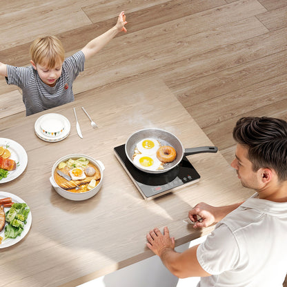 HOMCOM Kochplatte, Induktionskocher mit 10-Stufen-Temperatur, Touchpanel, Schwarz