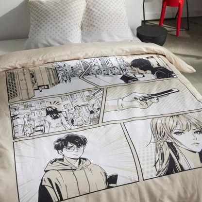 Bedding set - TODAY - JAVA - 2 people - 240x220 cm - Cotton - Manga print - Beige