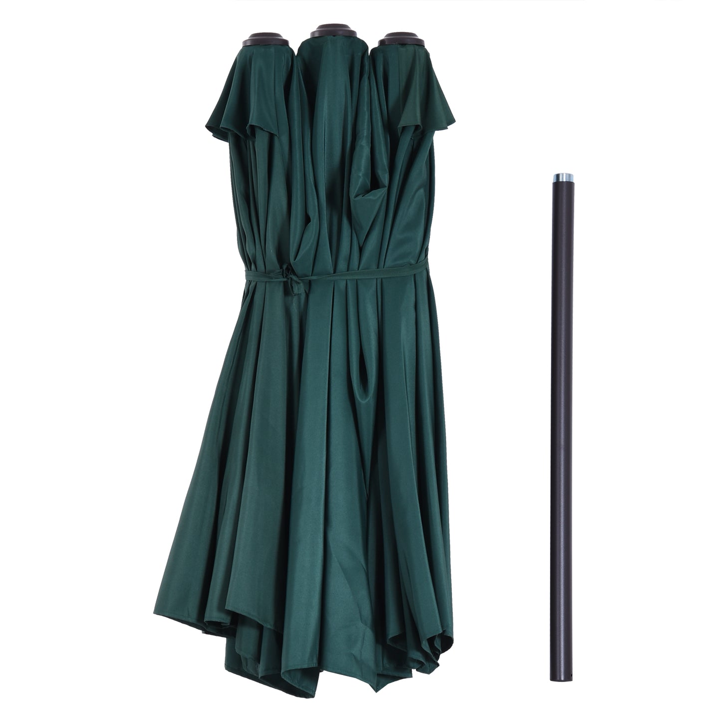 Outsunny Sonnenschirm Gartenschirm Marktschirm Doppelsonnenschirm Terrassenschirm med Handkurbel Dunkelgrün Oval 460 x 270 x 240 cm