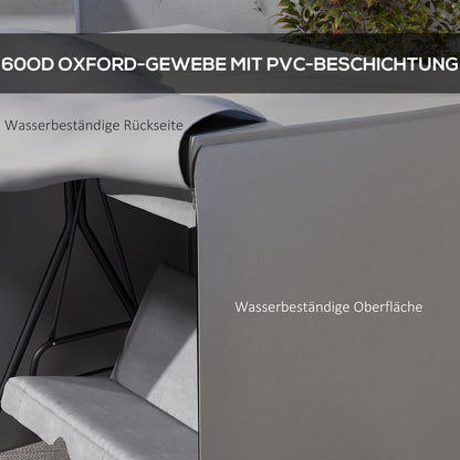 Outsunny Schutzhülle für Hollywoodschaukel, reißfest, wasserdicht, staubdicht, Polyester, 177 x 114 x 152 cm, Grau