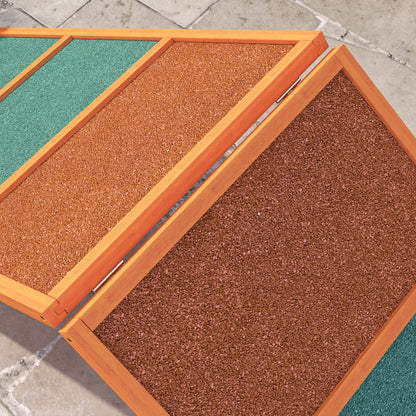 PawHut Agility Hunderampe, klappbar, verstellbare Höhe, rutschfest, Tannenholz, bis 40 kg, 173 x 59 x 66 cm, Orange/Grün