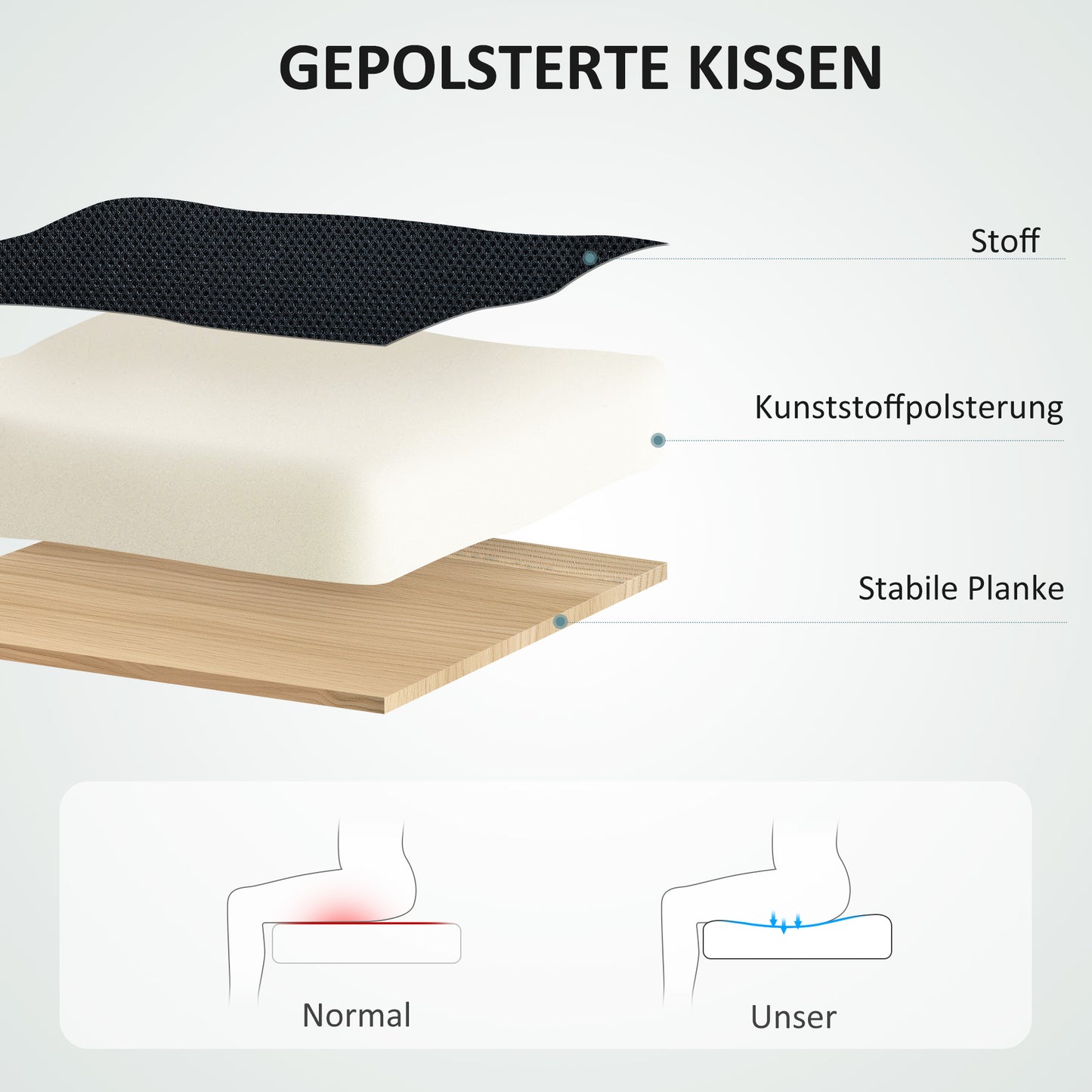 HOMCOM Bürostuhl, Drehstuhl, drehbarer Schreibtischstuhl, verstellbar, rollbar, Schwarz