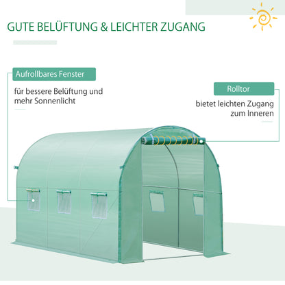 Outsunny Gewächshausfolie, 3 x 2 x 2 m, wasserdichte Gartenplane mit UV-Schutz, Kunststoff-Folie, Abdeckplane für Treibhaus, Folientunnel, Tunnelfolie für Außenbereich, Grün