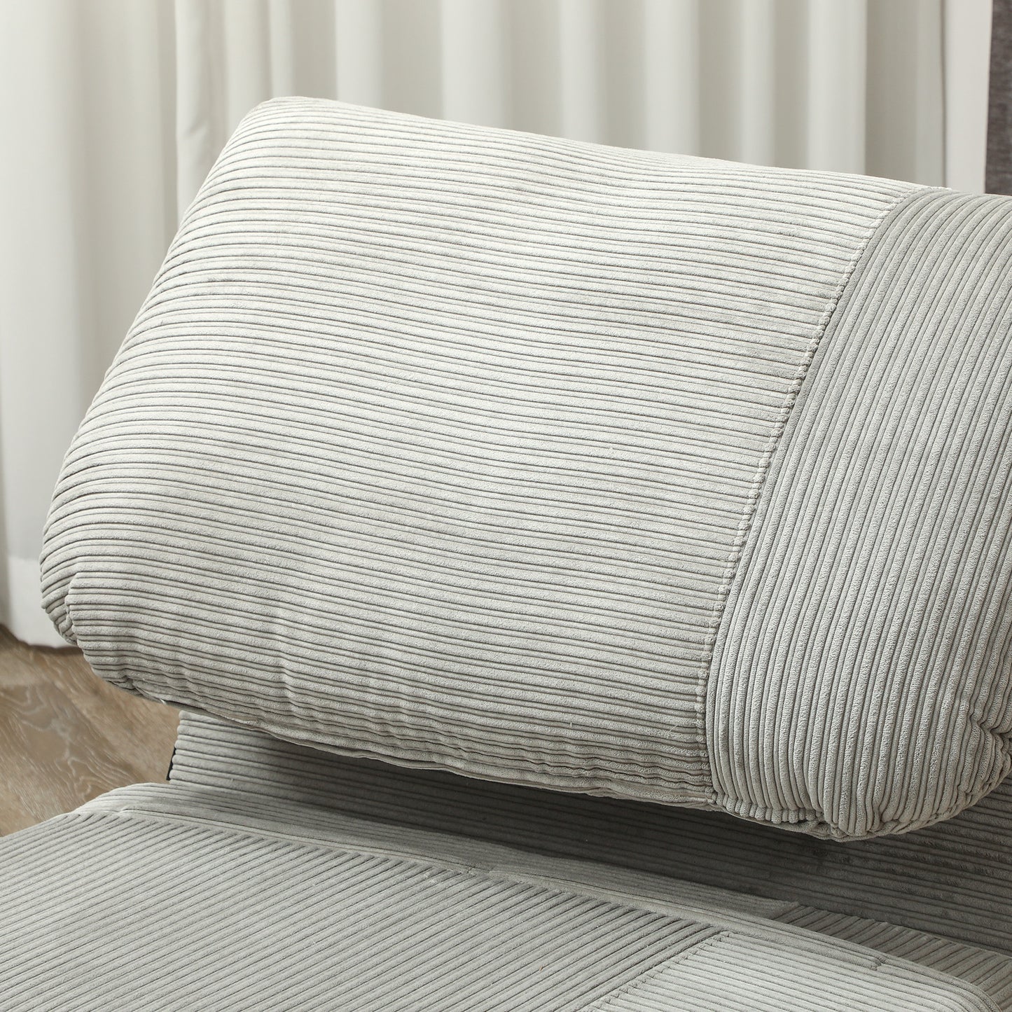 HOMCOM 2-in-1 Schlafsessel Gästebett, verstellbare Kopfstütze Cord-Optik 82 cm x 8 cm x 83 cm Grau