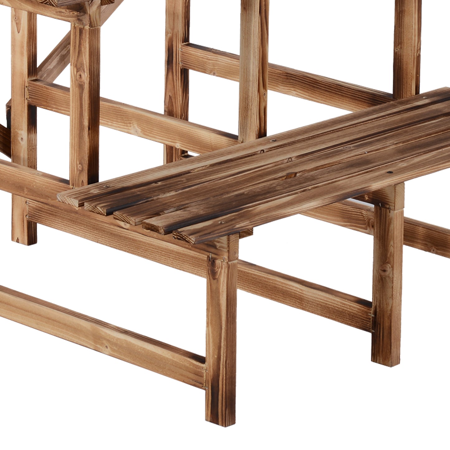 Outsunny Pflanzentreppe, Blumentreppe, Blumenregal, Pflanzregal, Blumenständer, 3 Stufen, Tannenholz, 80 x 80 x 78cm