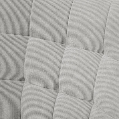 HOMCOM Akzentsessel mit Hocker, Relaxsessel in Cord-Optik, Armlehnstuhl mit Holzbeinen, für Wohnzimmer, Grau