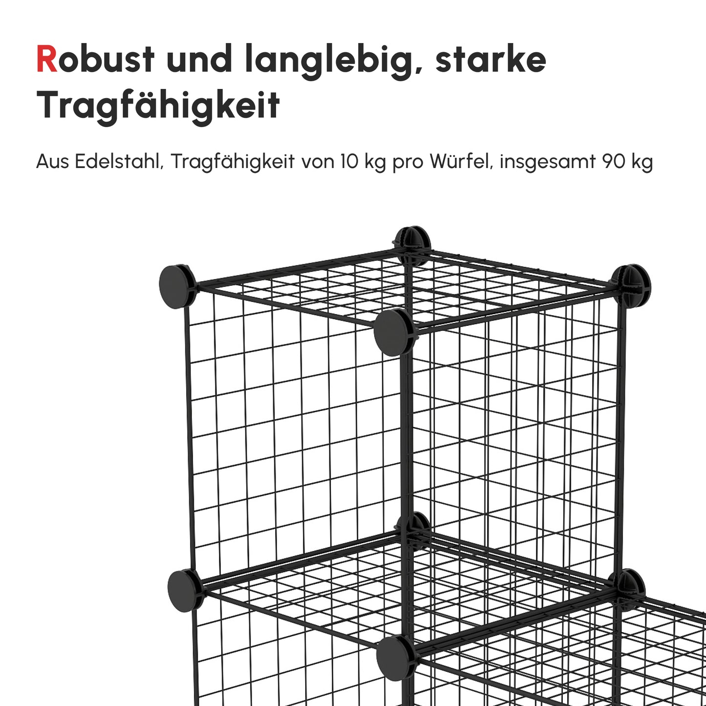 HOMCOM Steckregal, Würfelregal, Schuhregal, 9 Würfel, modularer Aufbau, Stahl, schwarz, 35 x 35 x 35 cm je Würfel