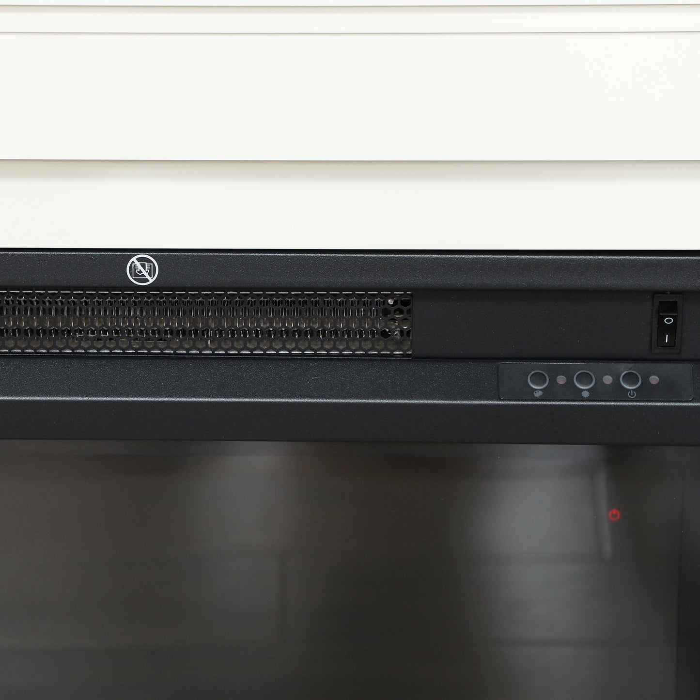 HOMCOM Elektrischer Kamin, realistische Flammen mit 12 Farben, 5 Helligkeitsstufen, Fernbedienung, Timer, Schwarz