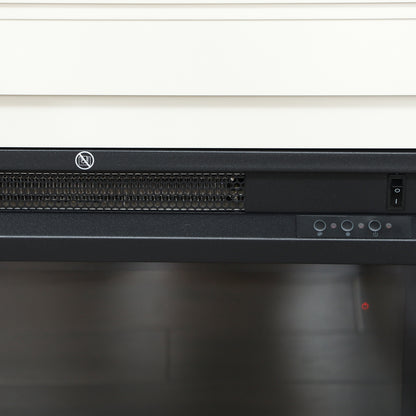 HOMCOM Elektrischer Kamin, realistische Flammen mit 12 Farben, 5 Helligkeitsstufen, Fernbedienung, Timer, Schwarz