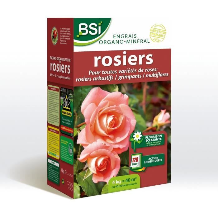 BSI - Organic Rose Fertilizer - For All Types of Roses - Brilliant Flowering - Long-Lasting Action - 4kg - Up to 40 m²