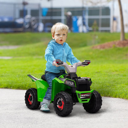 HOMCOM Elektro-Kinderquad, 2,5 km/h, Vorwärts- & Rückwärtsgang, für 18-36 Monate, Grün