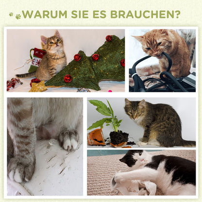 PawHut Kleiner Kratzbaum mit 2 Liegeflächen, inkl. Spielzeug, für kleine Katzen, Grün Beige+ Braun
