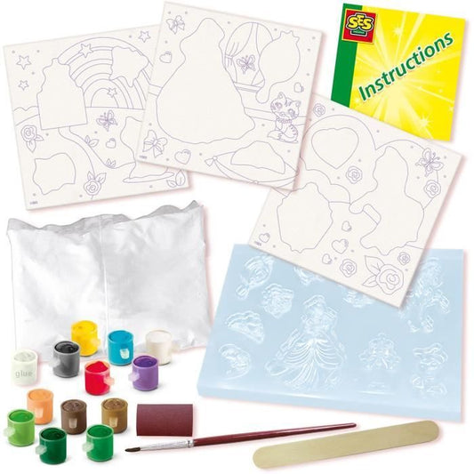 Casting and painting - Canvases for painting princesses 3x - Creative hobbies - SES CREATIVE - Create 3 princess paintings.