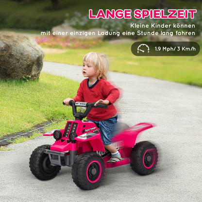 AIYAPLAY Elektrisches Quad Bike für Kinder, batteriebetrieben, fährt vorwärts und rückwärts, LED-Lichter, 18-36 Monate, Rosa