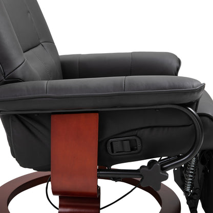 HOMCOM Relaxsessel Fernsehsessel Liegesessel Kunstleder 360° Drehstuhl 145° neigbar Schwarz 78 x 87 x 100 cm