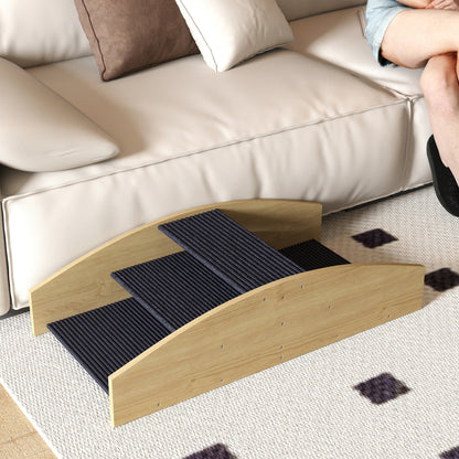 PawHut Agility Hundeschaukel, 2-in-1 Wippe und Treppe, rutschfest, Tanneholz, 80 x 39,5 cm