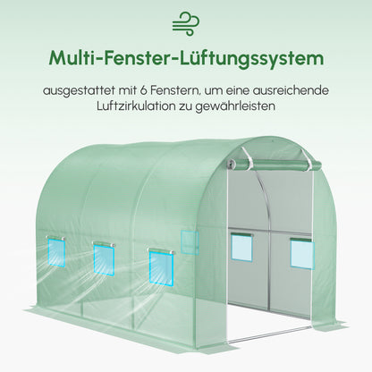 Outsunny Gewächshausfolie, 3 x 2 x 2 m, wasserdichte Gartenplane mit UV-Schutz, Kunststoff-Folie, Abdeckplane für Treibhaus, Folientunnel, Tunnelfolie für Außenbereich, Grün