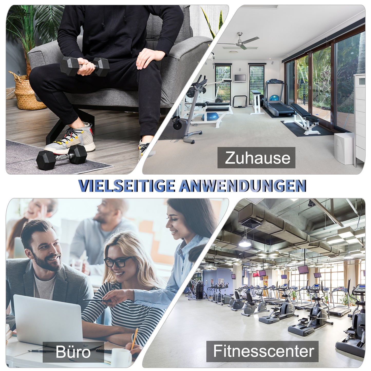 HOMCOM Hexagon Hanteln, 2er Set Hanteln mit gerändeltem Griff, Kurzhantelset aus Gusseisen, 2 x 5 kg, Kurzhanteln für Männer Frauen, Zuhause, Fitnessstudio, Krafttraining