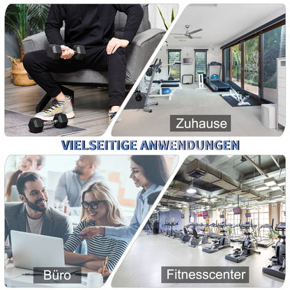 HOMCOM Hexagon Hanteln, 2er Set Hanteln mit gerändeltem Griff, Kurzhantelset aus Gusseisen, 2 x 5 kg, Kurzhanteln für Männer Frauen, Zuhause, Fitnessstudio, Krafttraining