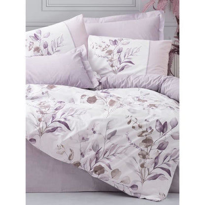 Bedding set - 1 duvet cover 220 x 240 cm + 2 pillowcases 60 x 60 cm - 100% cotton - Lilac