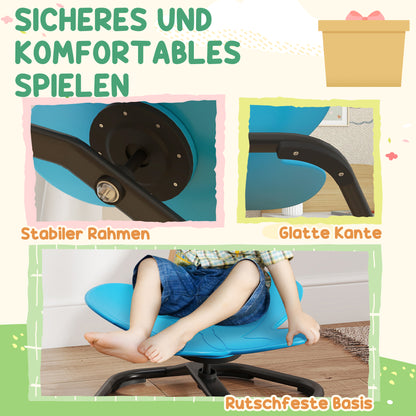 AIYAPLAY Sensorischer Drehstuhl für Kinder, Schmetterlings-Form, fördert Balance und Koordination, Kunststoff, Metall, Blau
