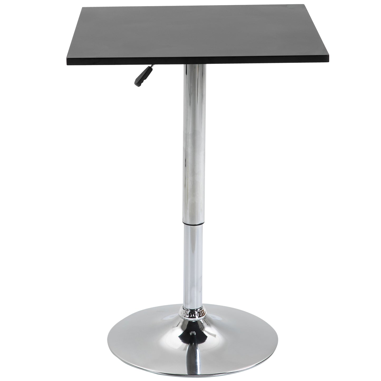 HOMCOM Höhenverstellbarer Bartisch, 360° drehbar, kratzfeste Füße, stabile Metallbasis, Schwarz/Silber