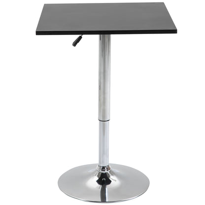 HOMCOM Höhenverstellbarer Bartisch, 360° drehbar, kratzfeste Füße, stabile Metallbasis, Schwarz/Silber