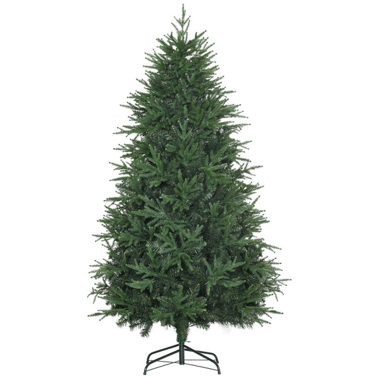 HOMCOM Weihnachtsbaum, Kunsttanne, realistisches Aussehen, schneller Aufbau, Kunststoff, Grün, 114 x 114 x 180cm