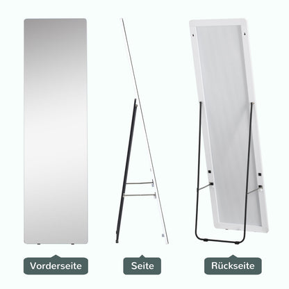 HOMCOM Standspiegel Wandspiegel Ganzkörperspiegel, Aluminium, 45 cm x 37 cm x 158,5 cm, Silber