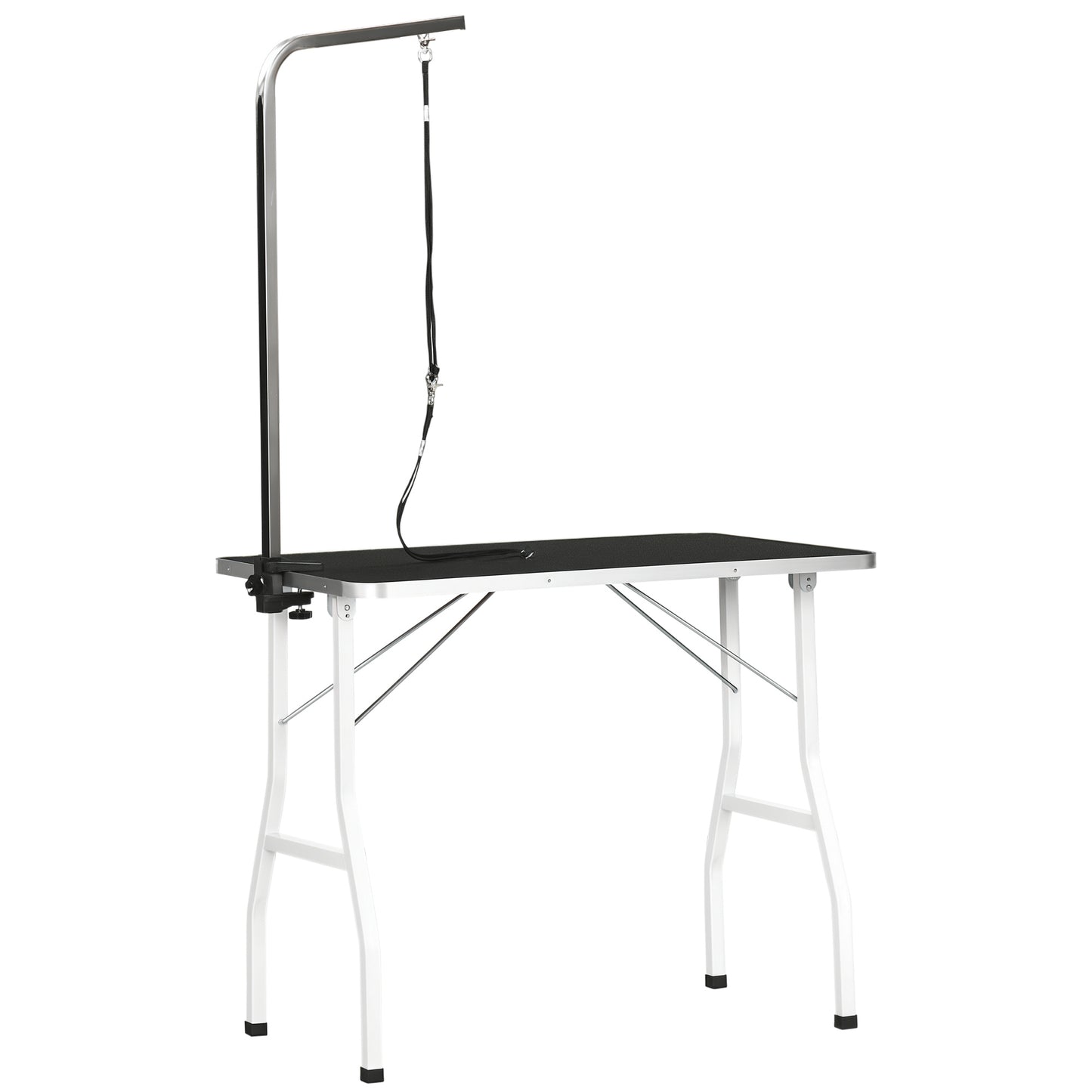 PawHut Haustierpflegetisch Haustier Trimmtisch Hunde Schertisch mit Schlingen Hundepflegetisch für Haushaltsbaden Haartrocken och Haarschneiden höhenverstellbar Schwarz