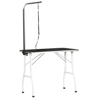 PawHut Haustierpflegetisch Haustier Trimmtisch Hunde Schertisch mit Schlingen Hundepflegetisch für Haushaltsbaden Haartrocken och Haarschneiden höhenverstellbar Schwarz