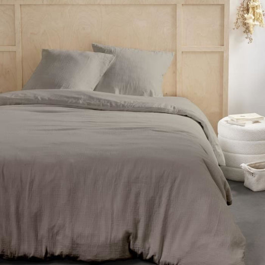 Bedding set - TODAY - 123322 - 2 people - 260x240cm - Plain cotton gauze - Dune