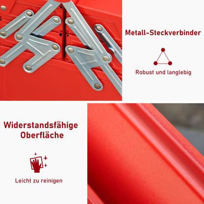 DURHAND Werkzeugkoffer Werkzeugkiste 5 Fächer aufklappbar Stahl (SPCC) Rot 56 x 20 x 41 cm