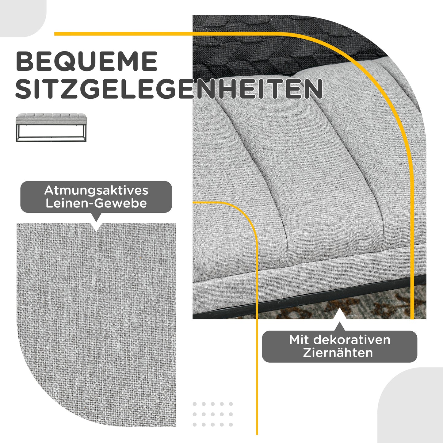 HOMCOM Sitzbank im Industrie-Design, Bettbank, Metallbeine, Rosa + Schwarz