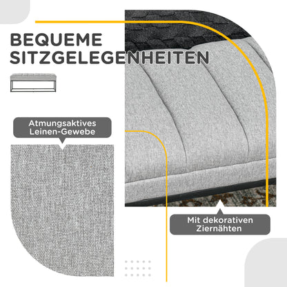 HOMCOM Sitzbank im Industrie-Design, Bettbank, Metallbeine, Rosa + Schwarz