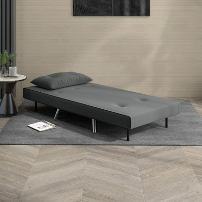 HOMCOM Liegesessel Sessel mit Liegefunktion Schlafsessel, Knopfheftung, Leinenoptik, 77 cm x 88 cm x 83 cm, Dunkelgrau