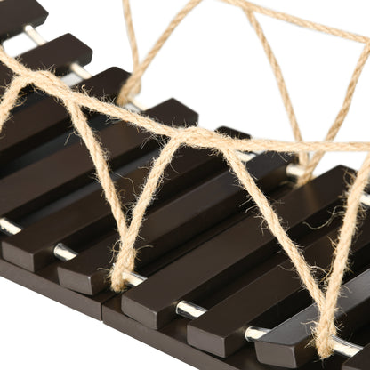 PawHut Katzenkletterwand, Katzenregal, Hängebrücke, 96 cm x 20 cm x 25,5 cm, Braun