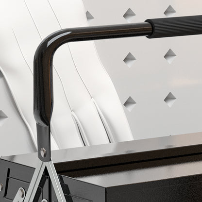 DURHAND Werkzeugkiste, Werkzeugkoffer mit 3 Etagen, Stahl, 56L x 20B x 41H cm, Schwarz