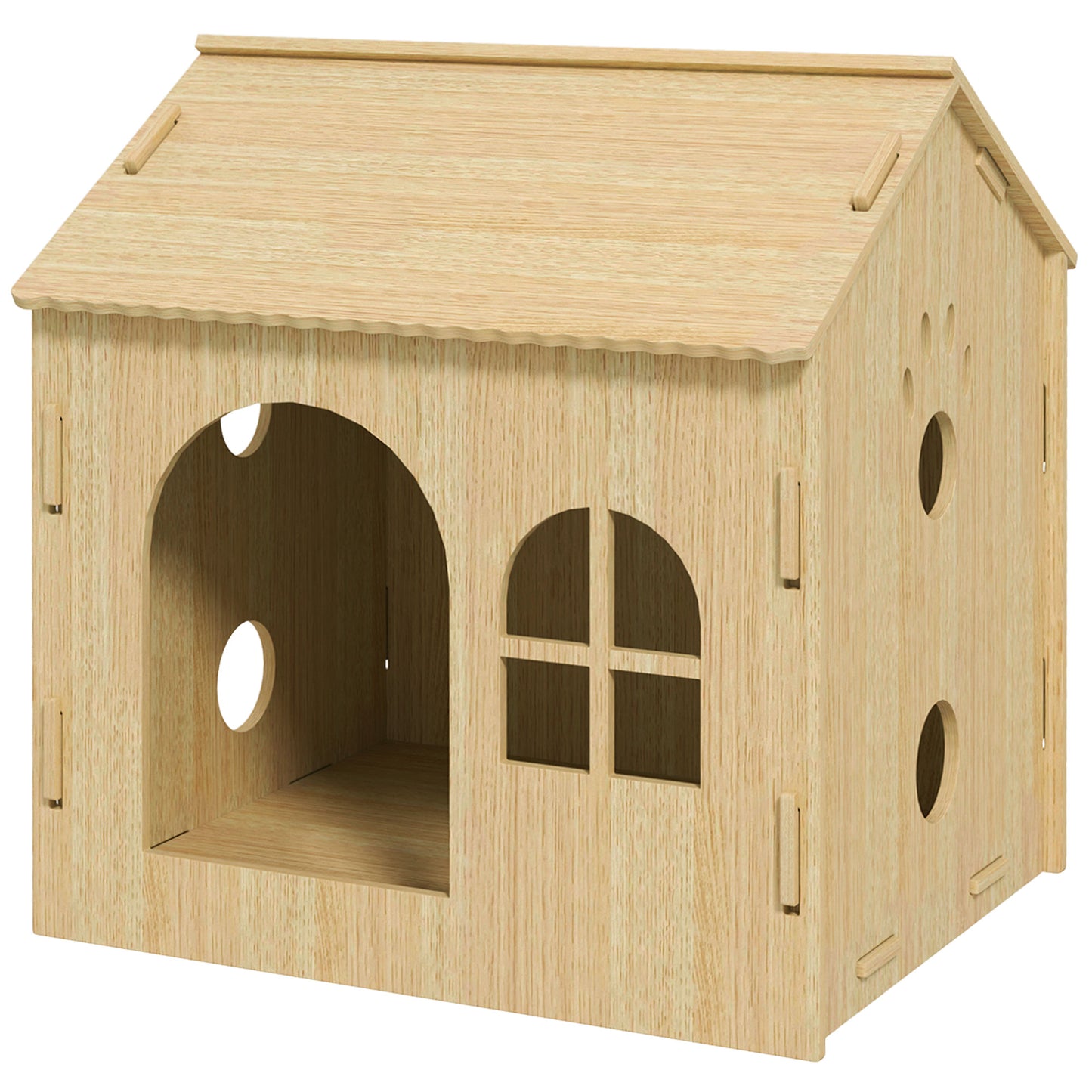 PawHut Hundehütte/Katzenhaus für Indoor, intedliches Design, 50 x 41 x 51 cm