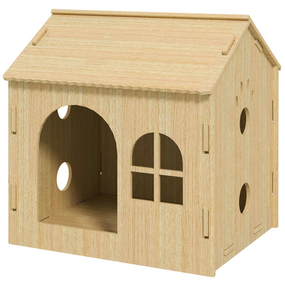 PawHut Hundehütte/Katzenhaus für Indoor, intedliches Design, 50 x 41 x 51 cm
